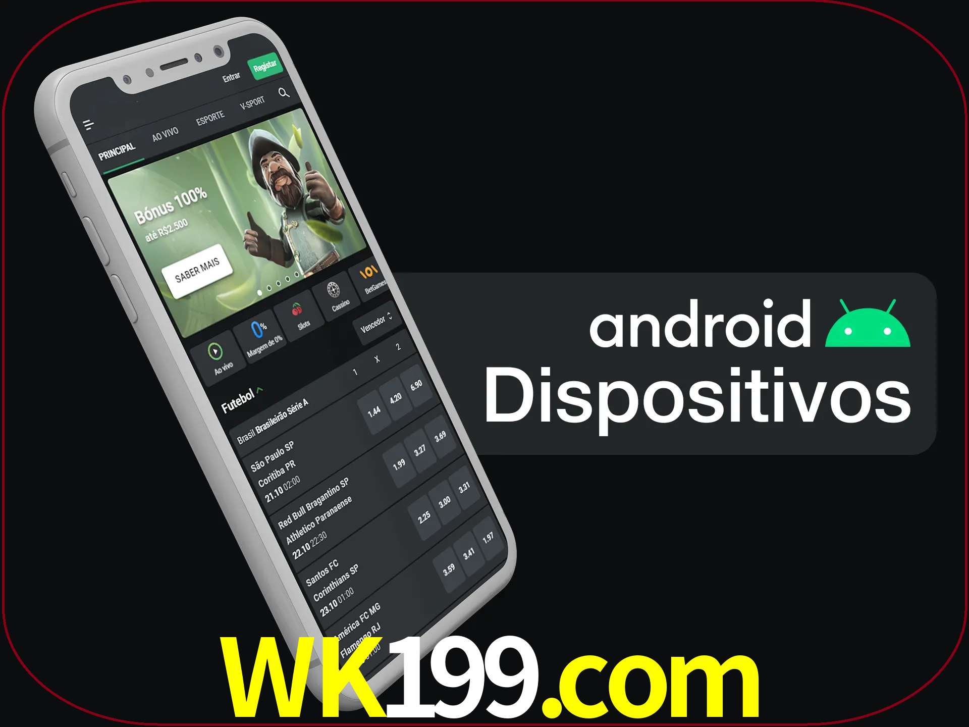 O aplicativo suporta a maioria de todos os dispositivos Android.