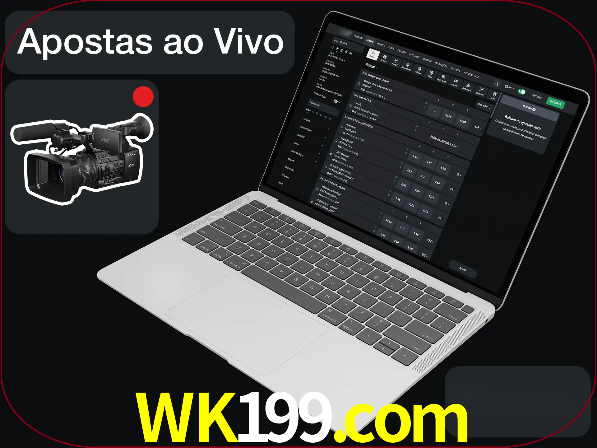 Aposte em formato ao vivo em nosso site.