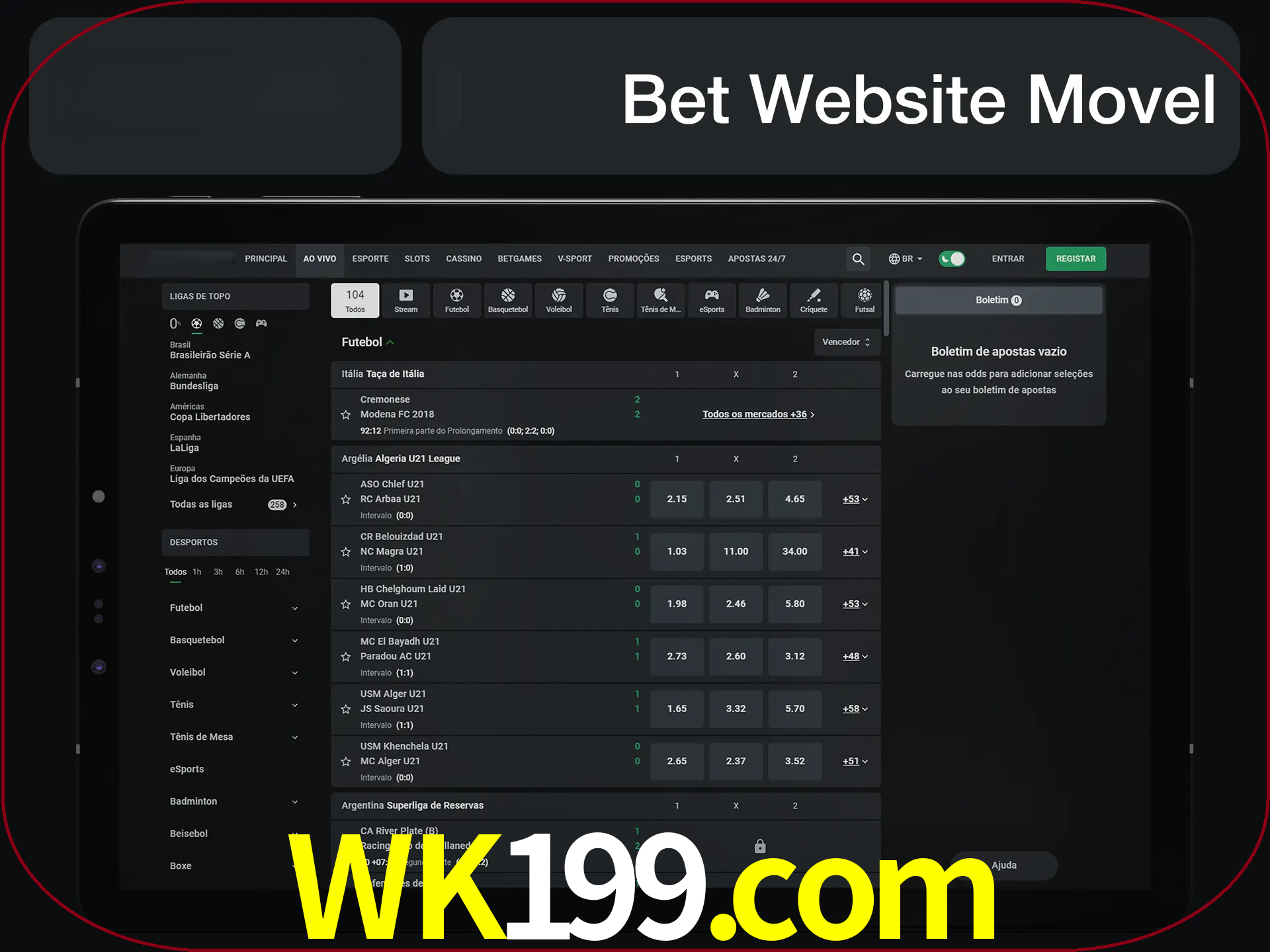 Use nosso website em qualquer dispositivo.